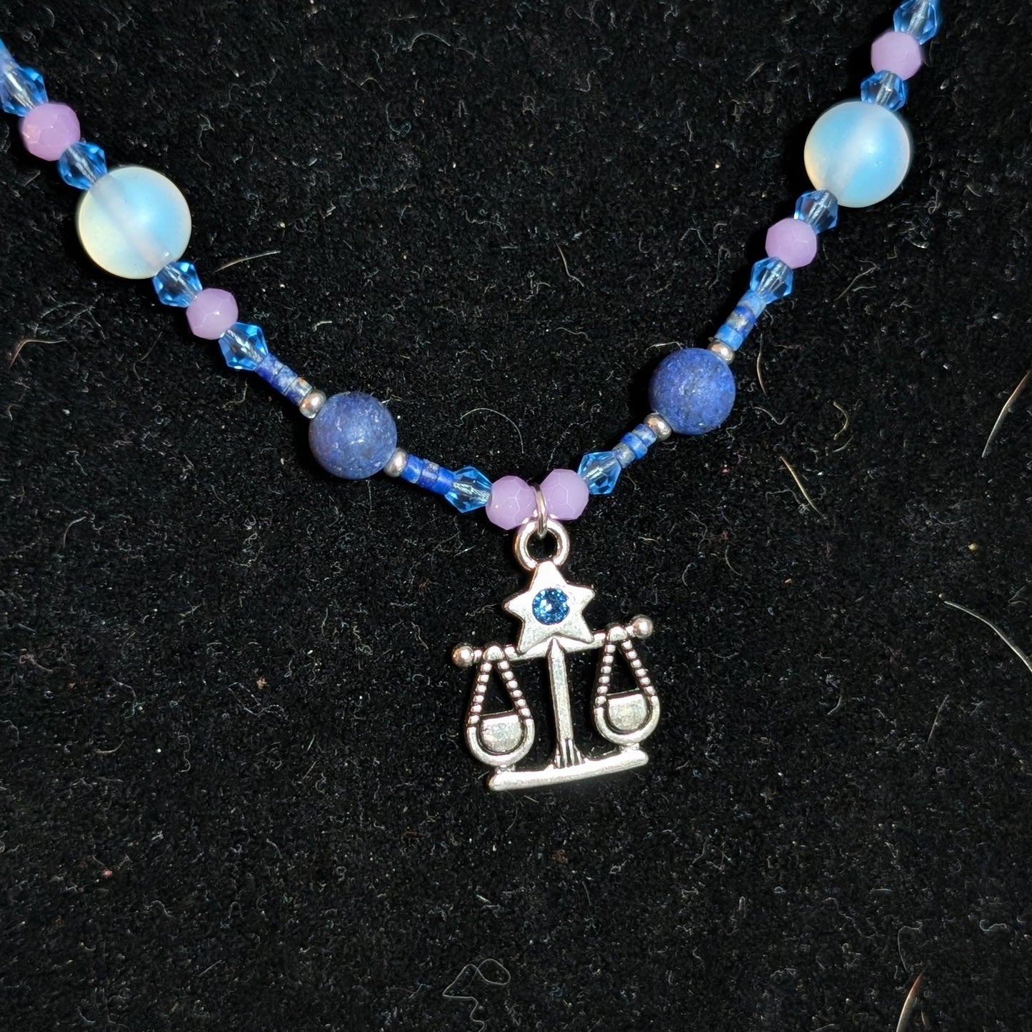 ✨Aequoria✨| Lapis Lazuli & Moonstone Opalite Libra Zodiac Necklace