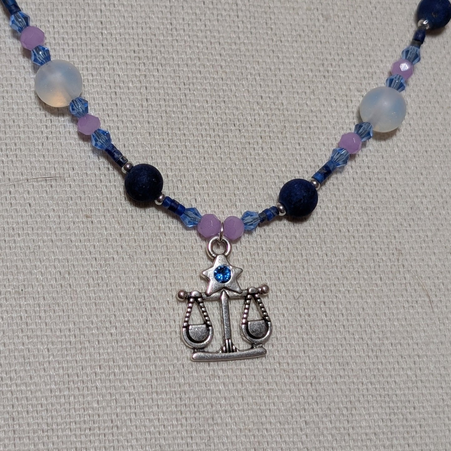 ✨Aequoria✨| Lapis Lazuli & Moonstone Opalite Libra Zodiac Necklace