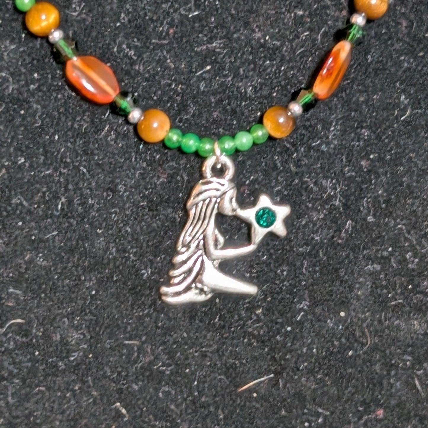 ✨Viridica✨| Virgo Zodiac Necklace in Carnelian, Jade & Tiger’s Eye