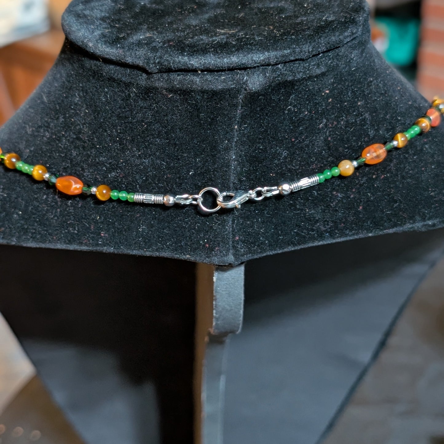 ✨Viridica✨| Virgo Zodiac Necklace in Carnelian, Jade & Tiger’s Eye