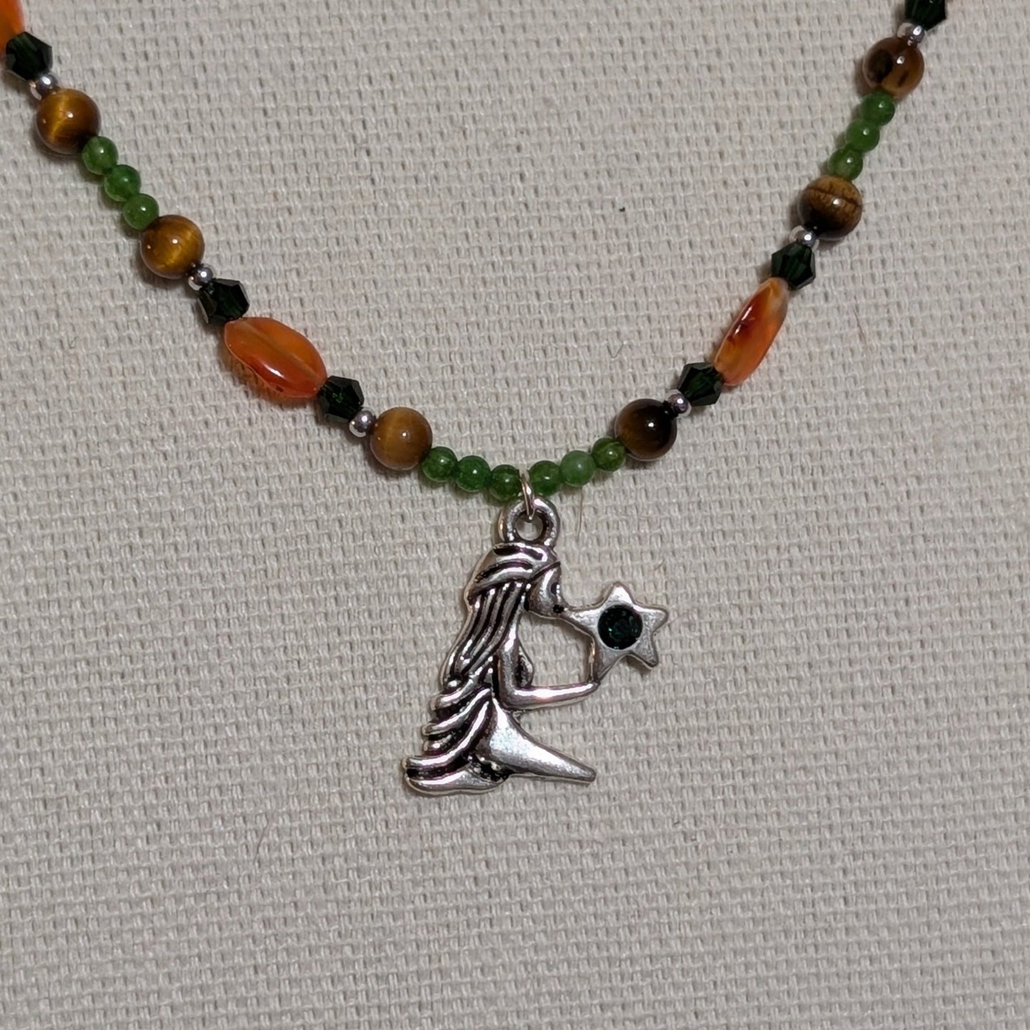 ✨Viridica✨| Virgo Zodiac Necklace in Carnelian, Jade & Tiger’s Eye
