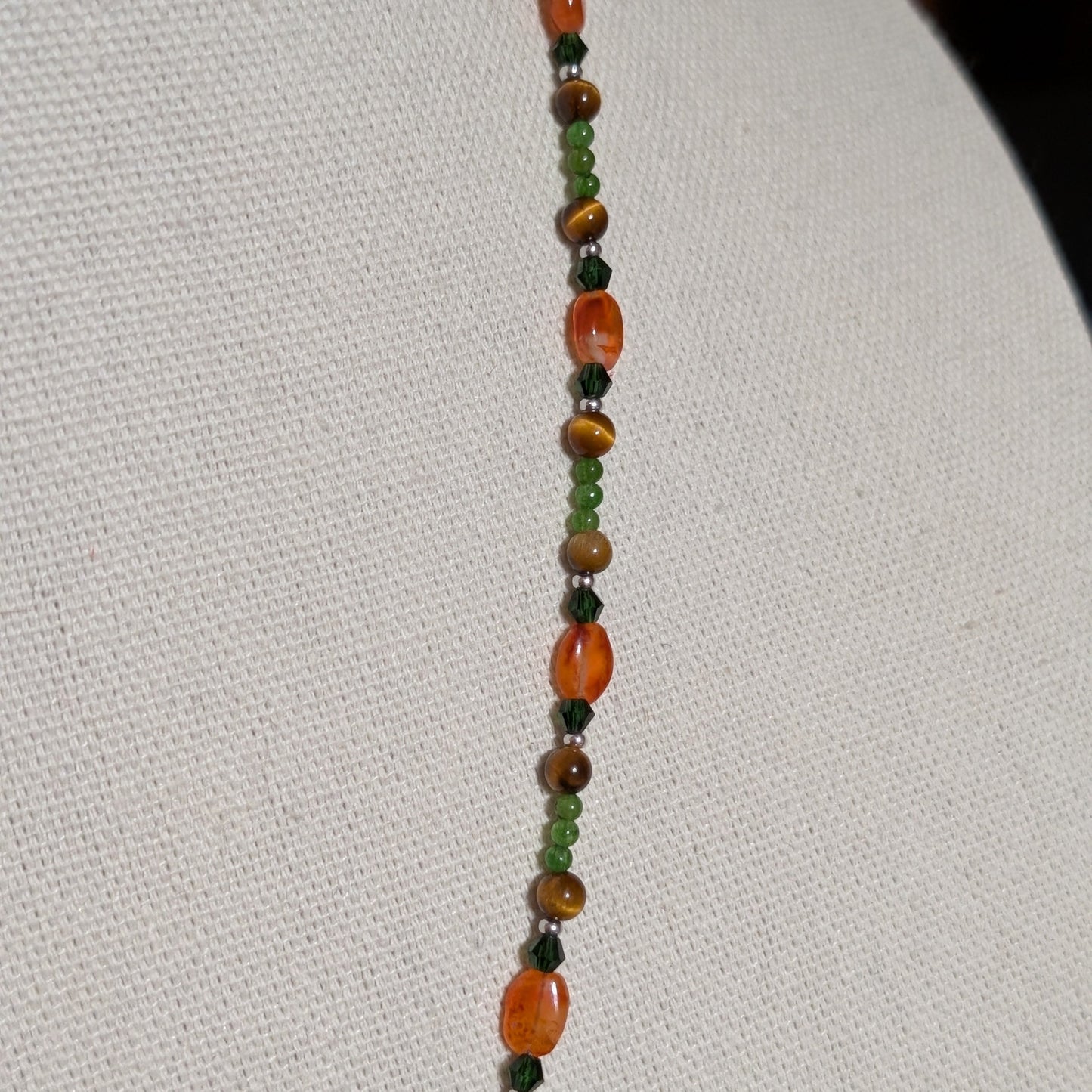 ✨Viridica✨| Virgo Zodiac Necklace in Carnelian, Jade & Tiger’s Eye