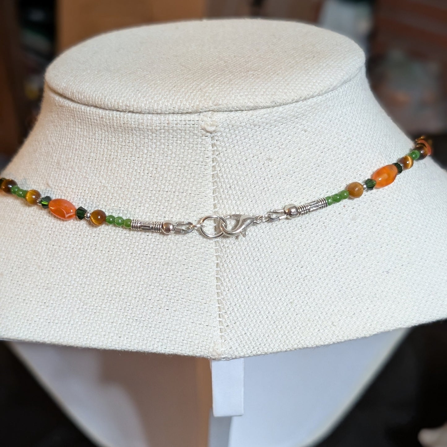 ✨Viridica✨| Virgo Zodiac Necklace in Carnelian, Jade & Tiger’s Eye