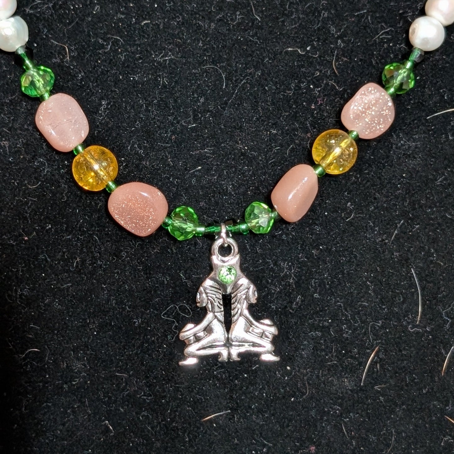✨Twinflare✨| Gemini Zodiac Necklace of Citrine, Sunstone & Pearls
