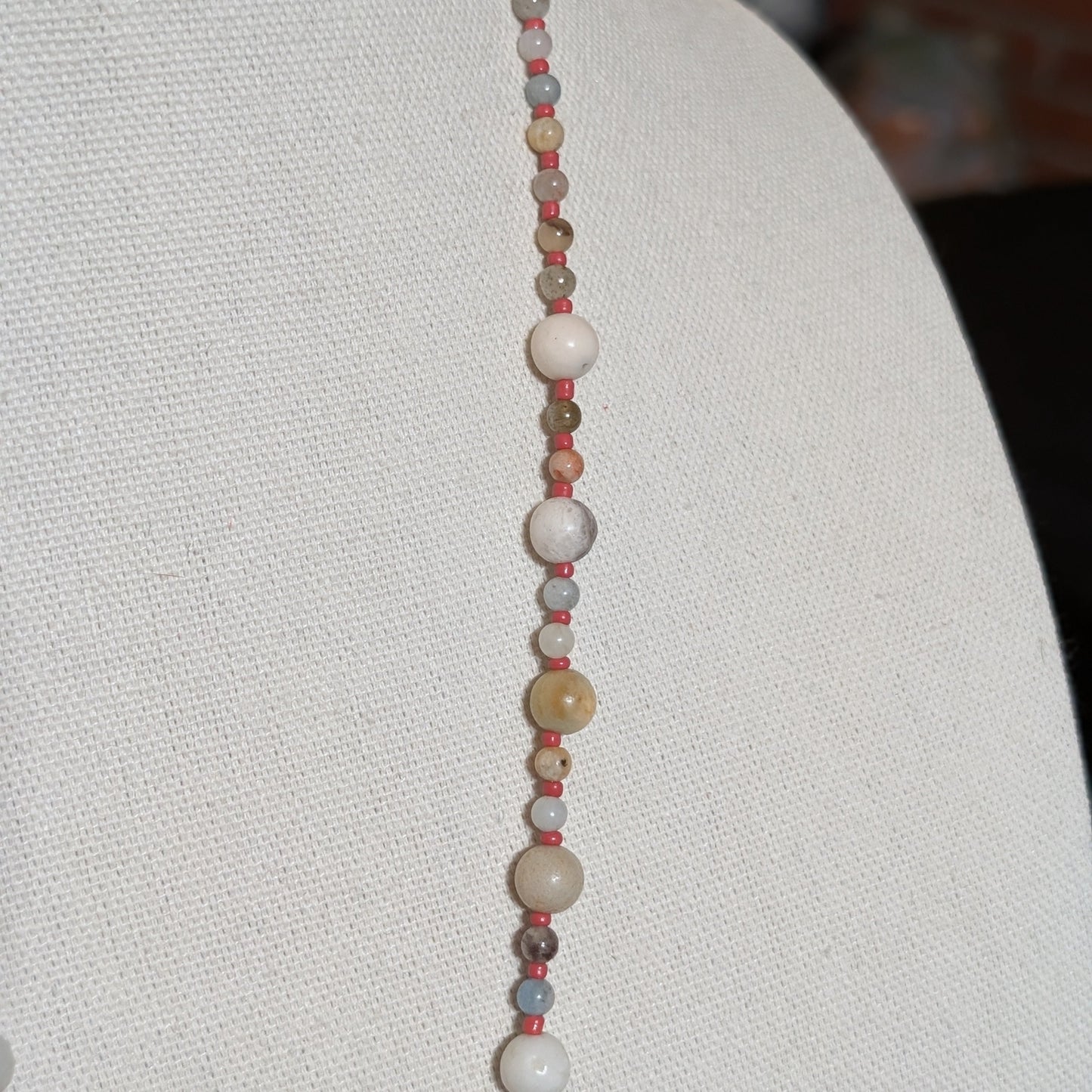 ✨Talishore✨| Aquamarine & Amazonite Necklace with Red Aventurine Pendant