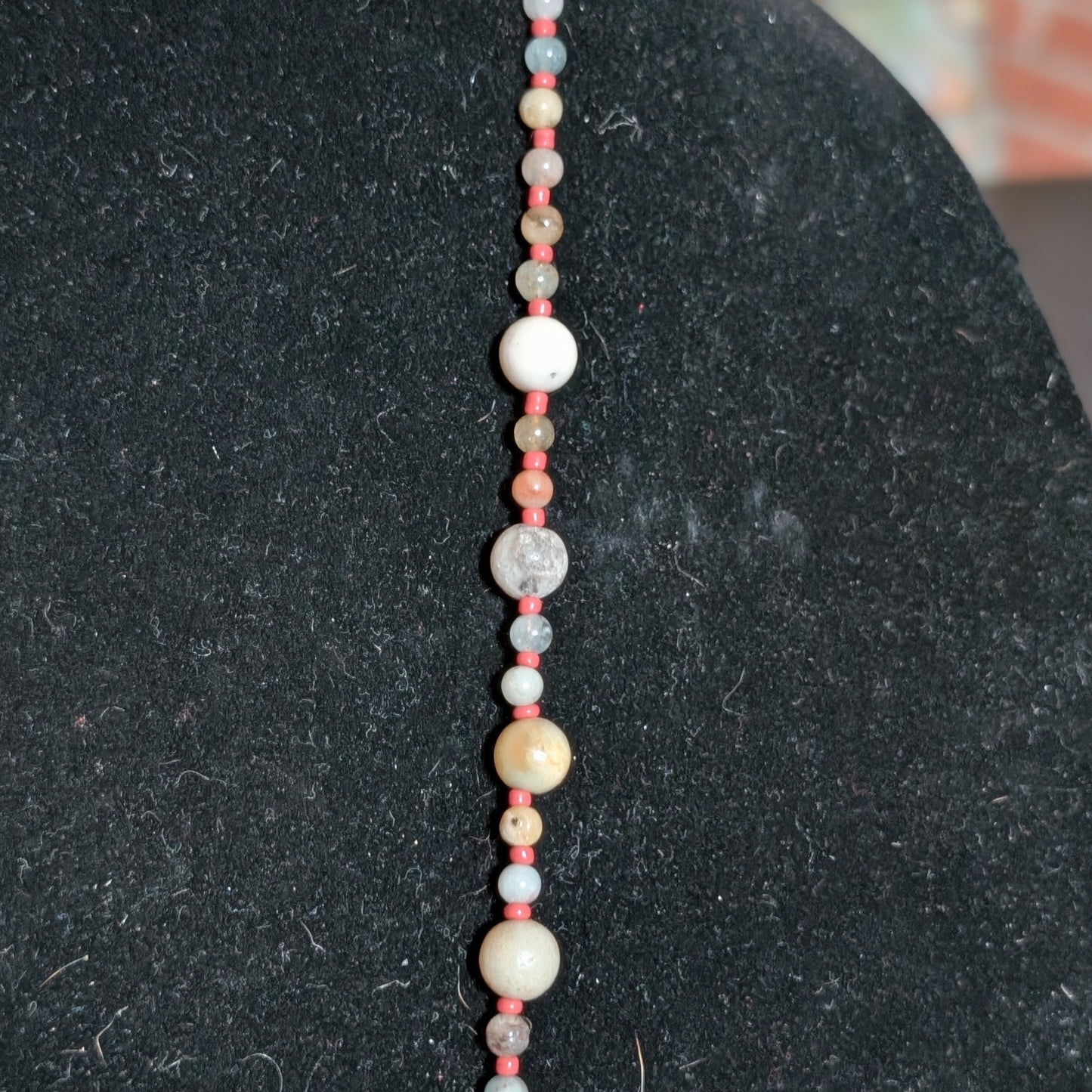✨Talishore✨| Aquamarine & Amazonite Necklace with Red Aventurine Pendant