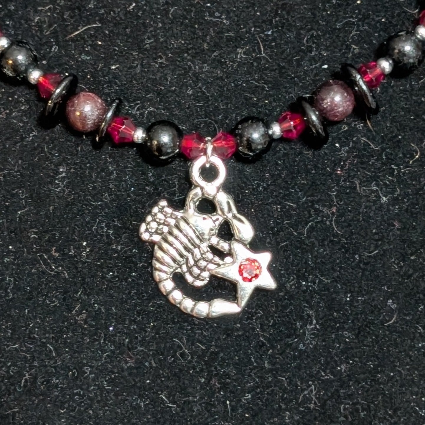 ✨Obscorpion✨| Scorpio Zodiac Necklace in Garnet & Black Tourmaline
