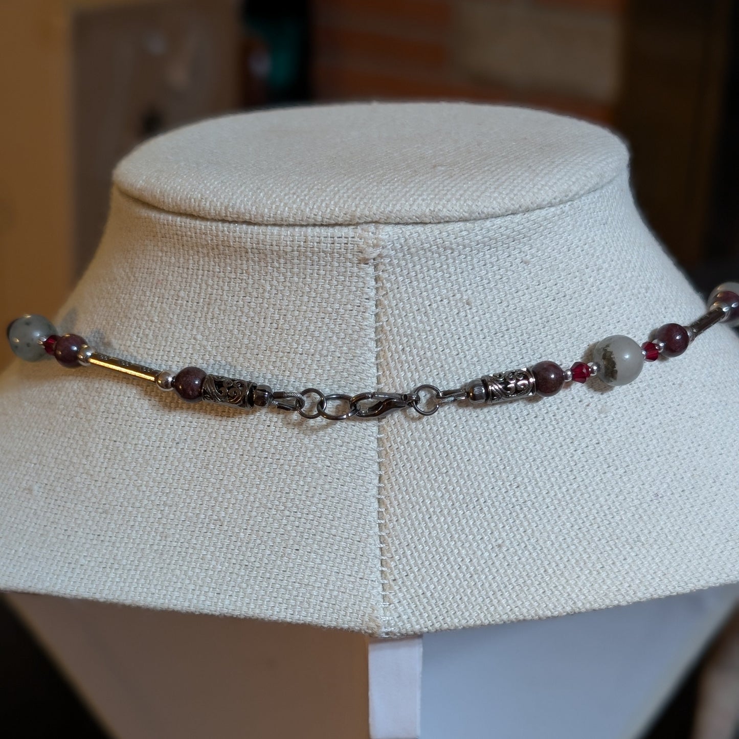 ✨Cogheart✨| Garnet & Bloodstone Steampunk Key Necklace