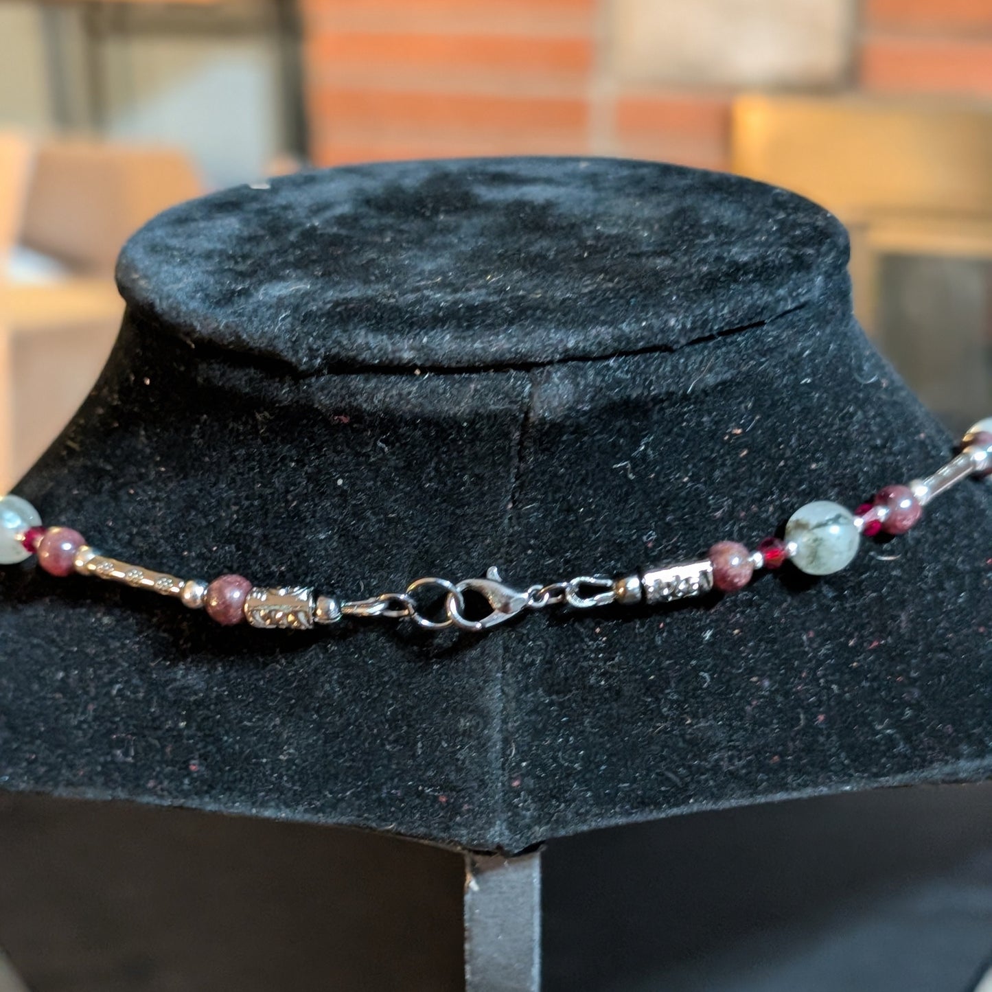 ✨Cogheart✨| Garnet & Bloodstone Steampunk Key Necklace