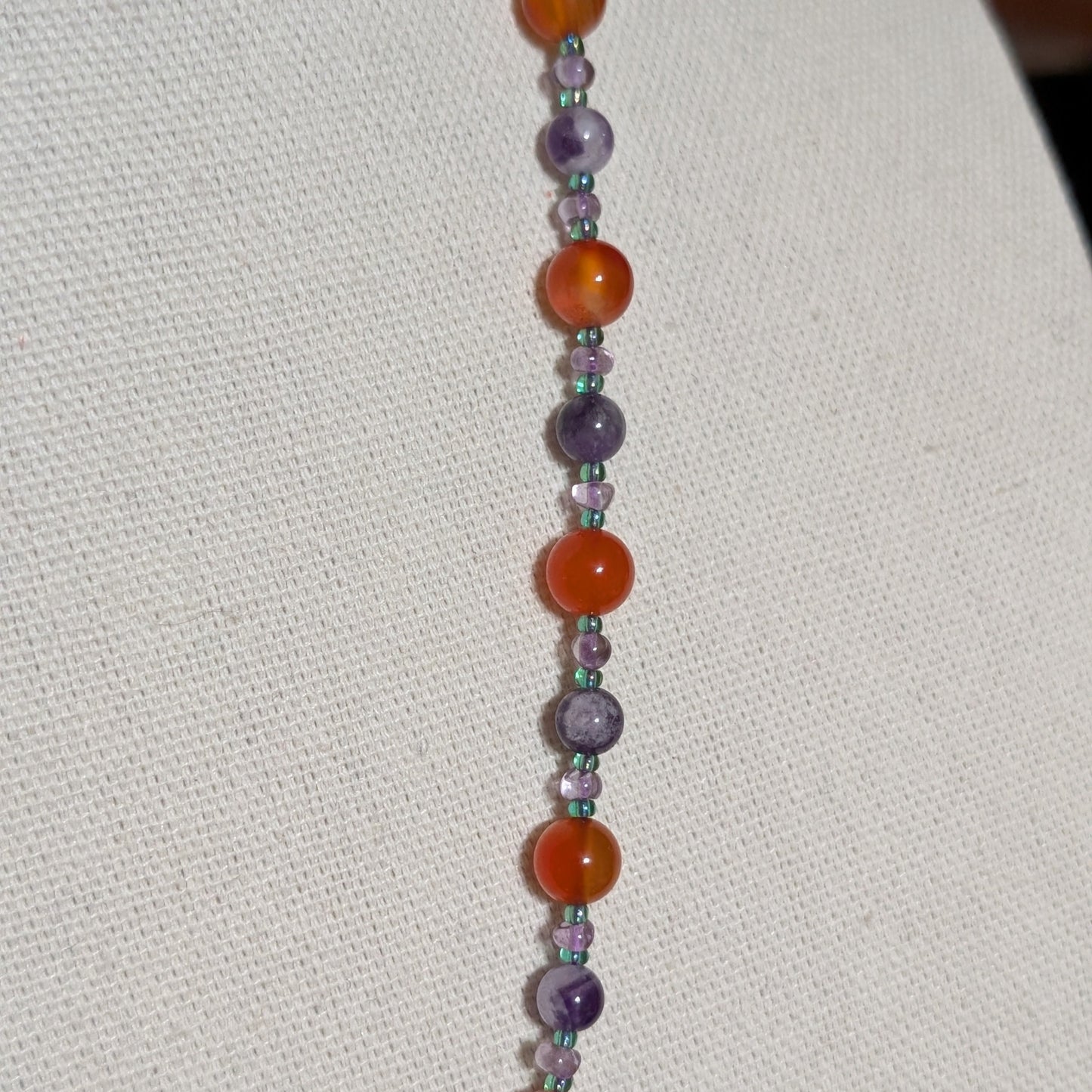 ✨Lotaria✨| Carnelian & Amethyst Lotus Necklace