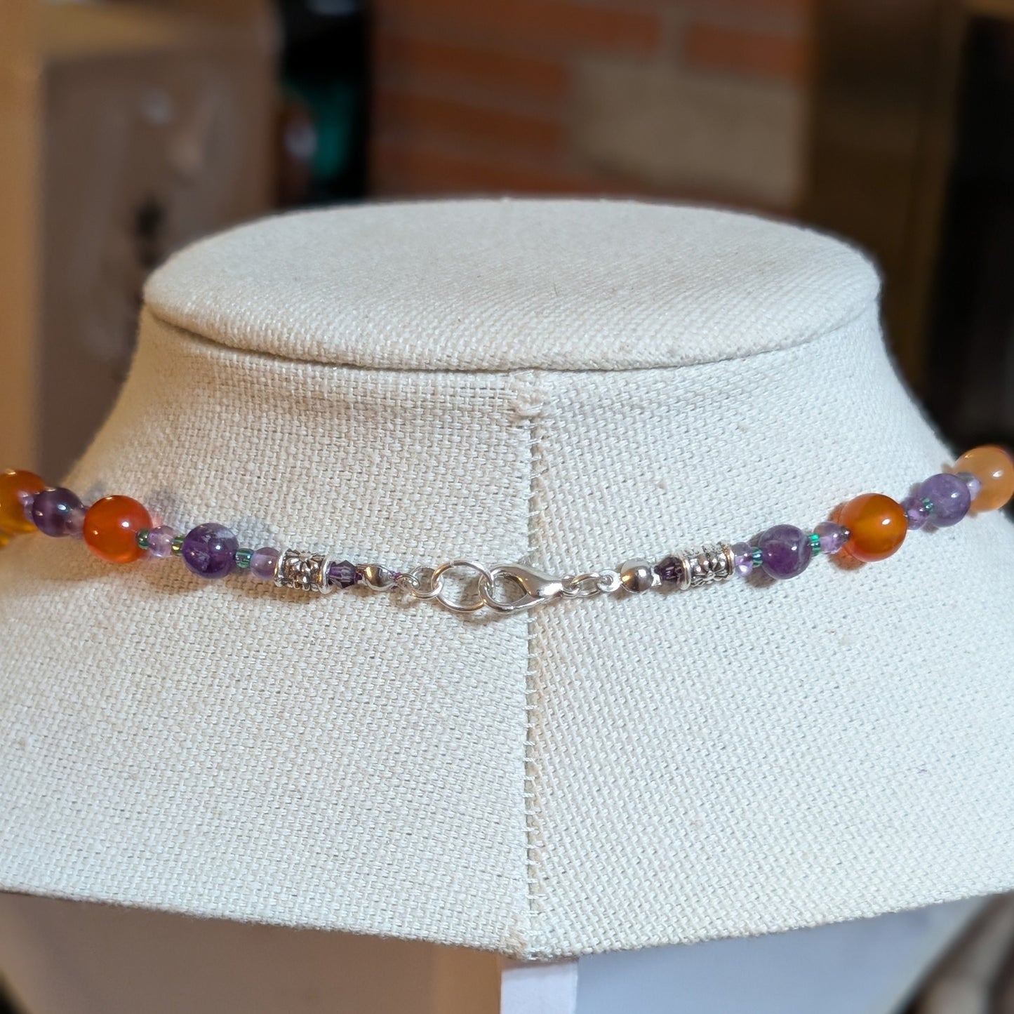 ✨Lotaria✨| Carnelian & Amethyst Lotus Necklace