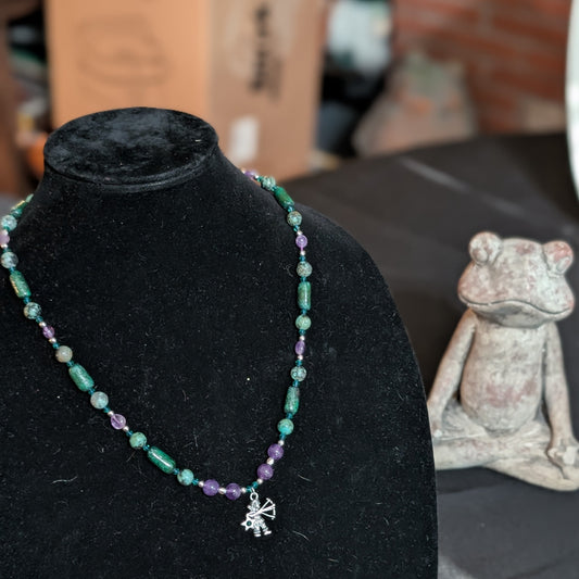 ✨Aetherbow✨| Sagittarius Zodiac Necklace with Turquoise, Amethyst & Wood