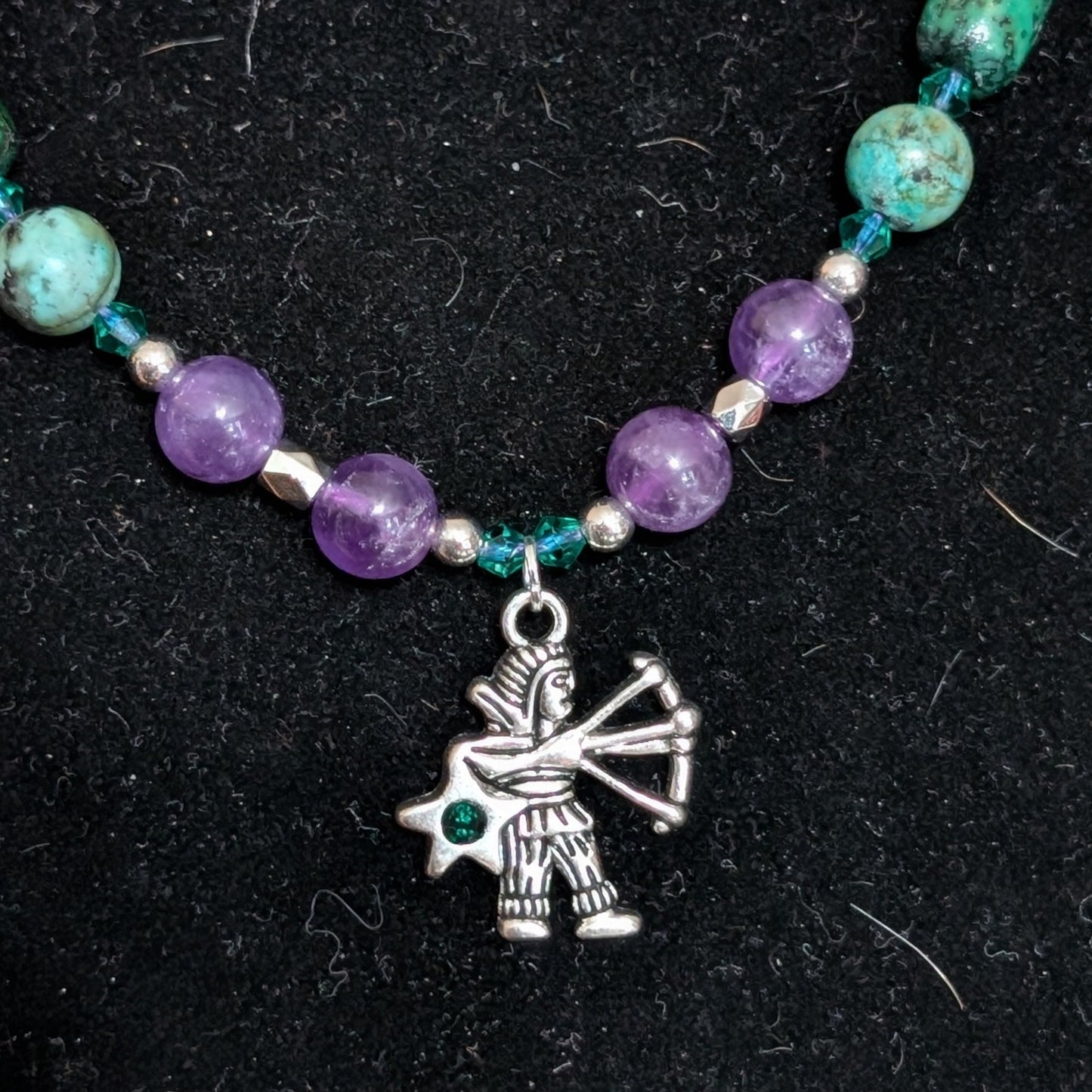 ✨Aetherbow✨| Sagittarius Zodiac Necklace with Turquoise, Amethyst & Wood