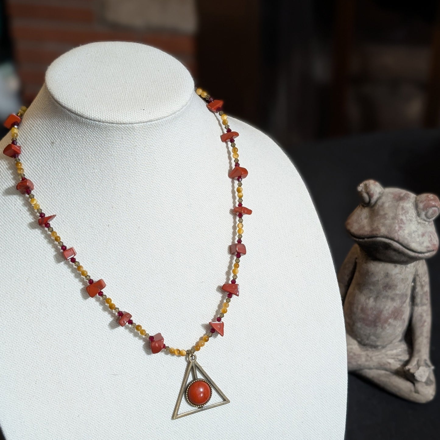 ✨Jaspyre✨| Red Jasper & Golden Tiger’s Eye Geometric Alchemy Pendant