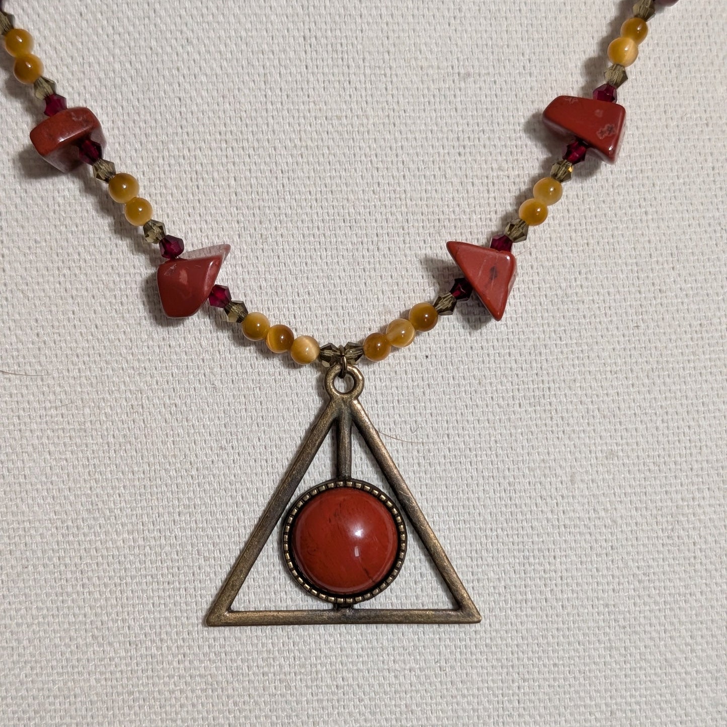 ✨Jaspyre✨| Red Jasper & Golden Tiger’s Eye Geometric Alchemy Pendant