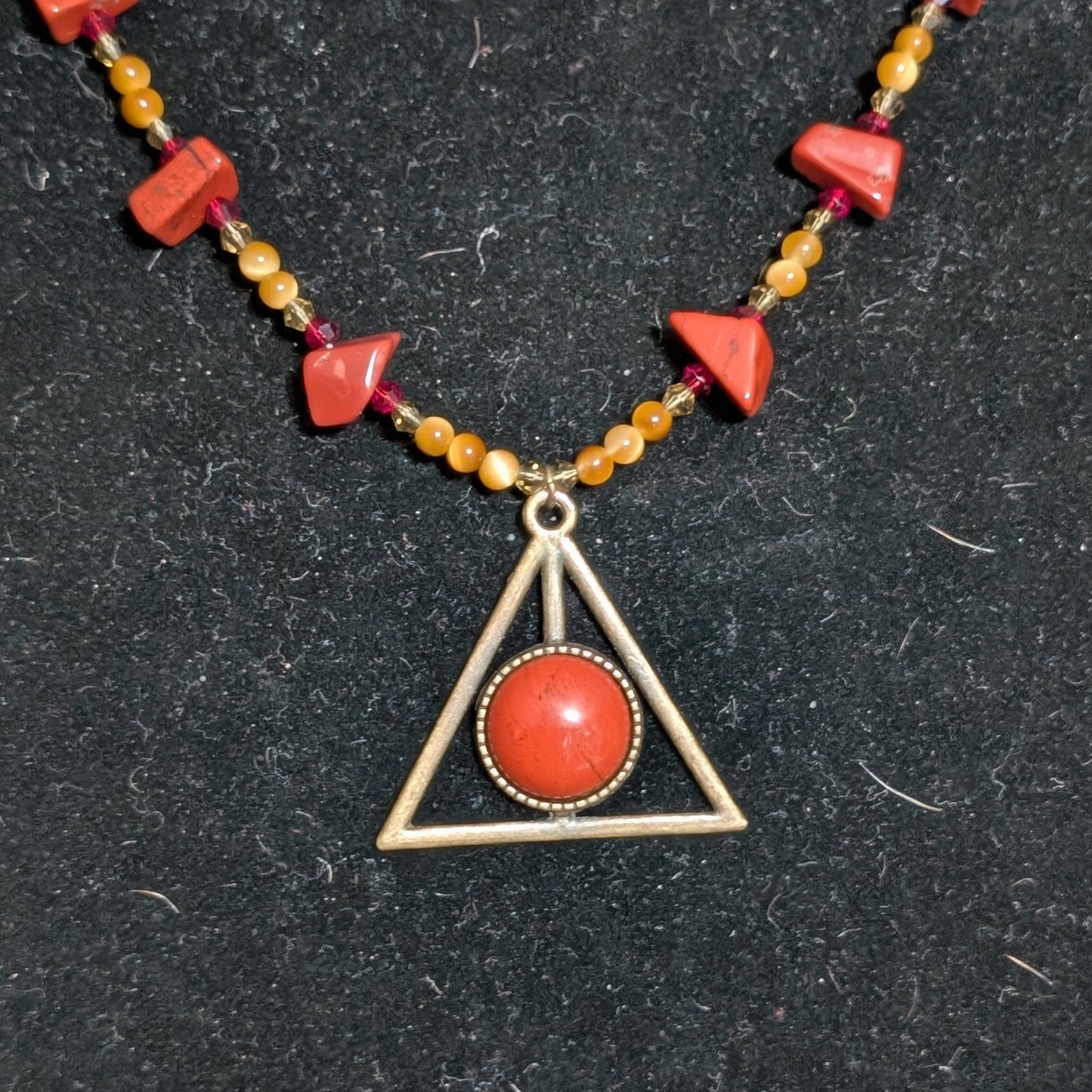 ✨Jaspyre✨| Red Jasper & Golden Tiger’s Eye Geometric Alchemy Pendant