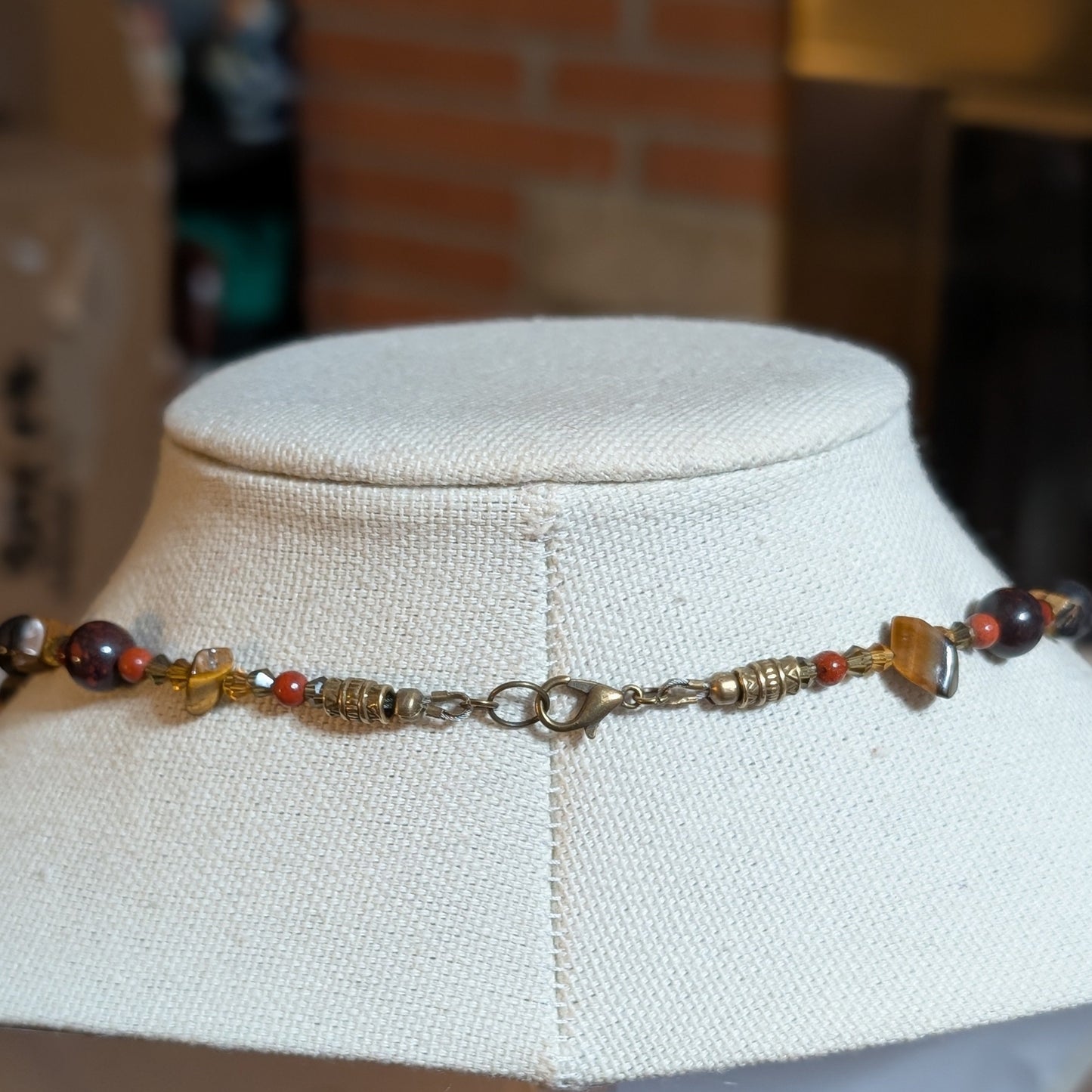✨Eyeseehoo✨| Owl Necklace with Jasper, Tourmaline, & Tiger’s Eye Gemstones