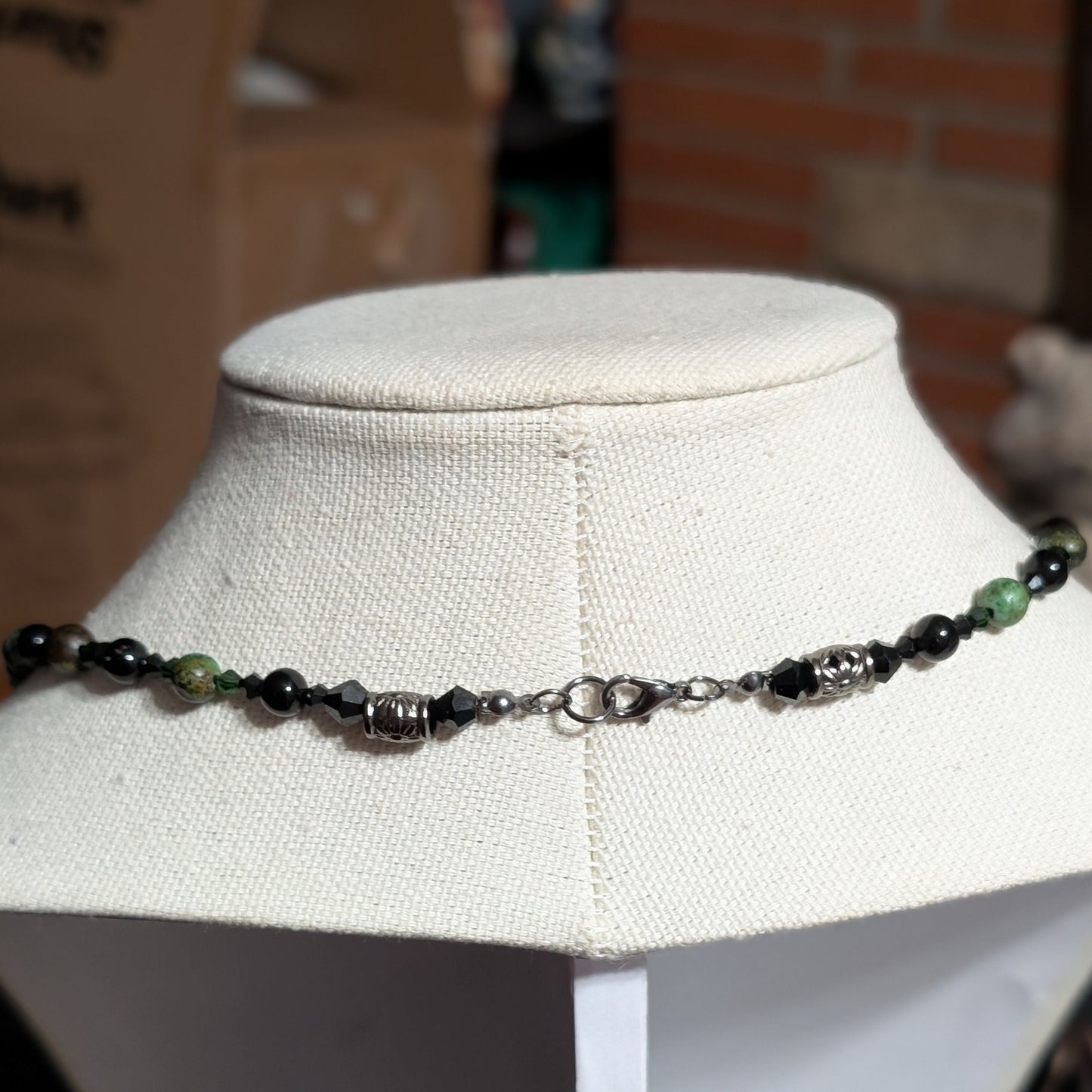 ✨Deepthicket✨| African Turquoise, Ruby Zoisite & Onyx Necklace
