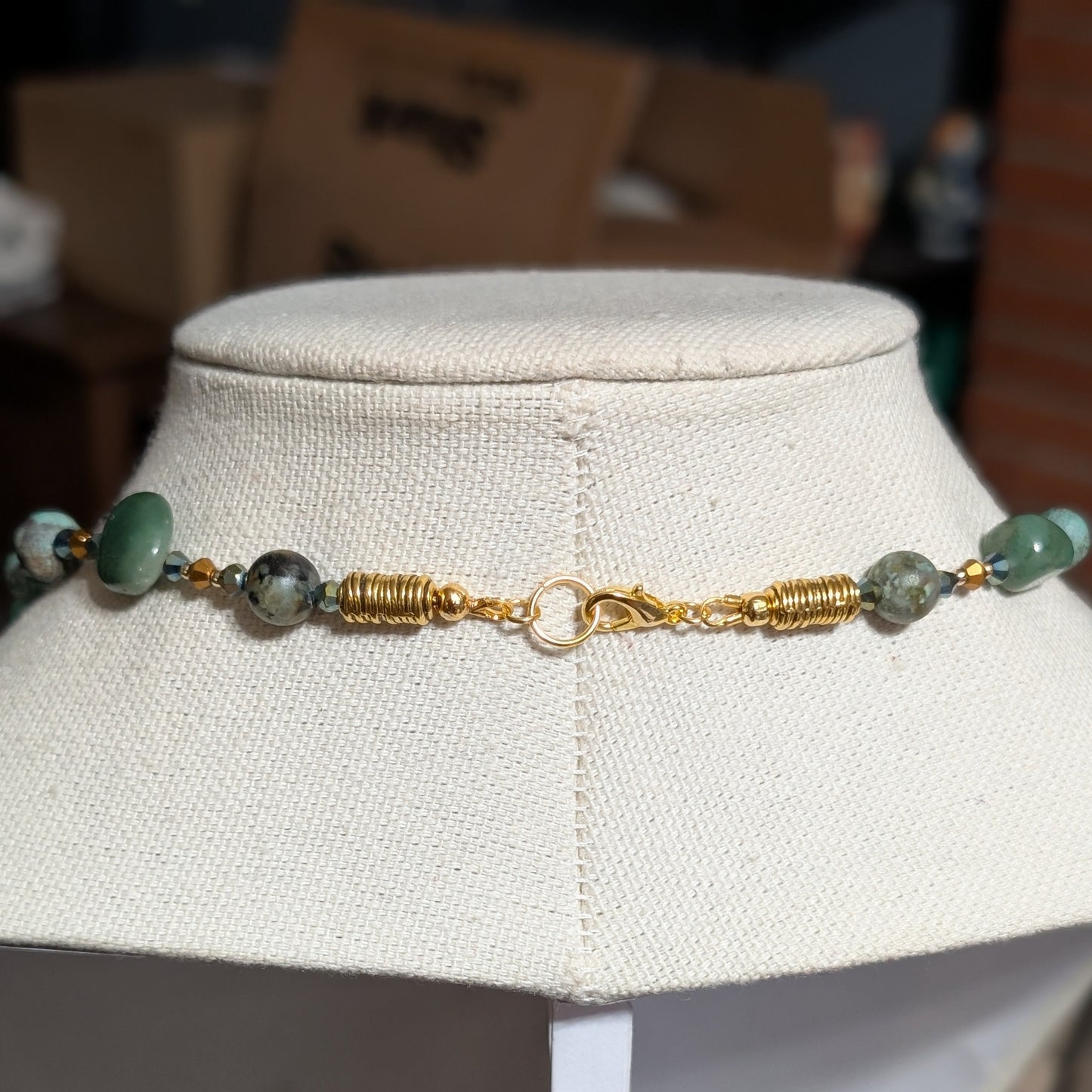 ✨Glimmerhoard✨| Green Aventurine & African Turquoise Fae Dragon Treasure Necklace