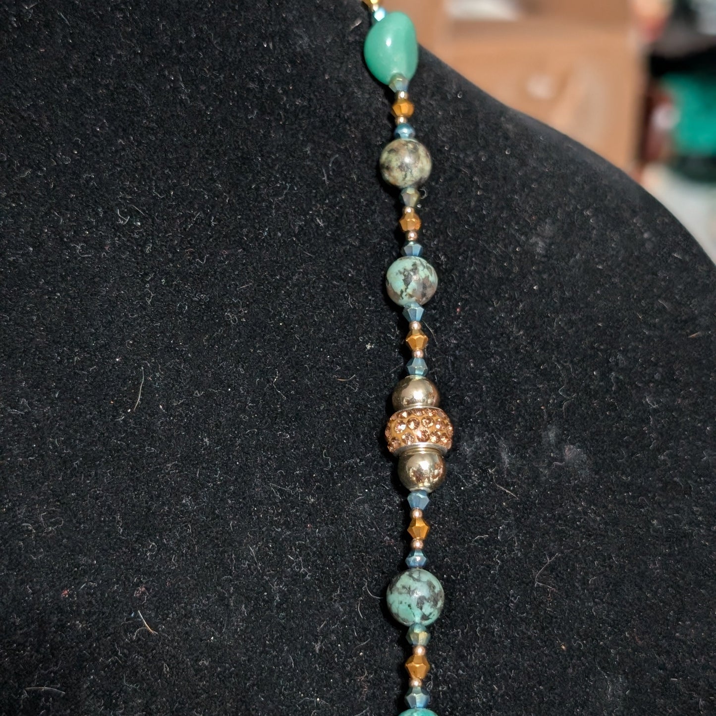 ✨Glimmerhoard✨| Green Aventurine & African Turquoise Fae Dragon Treasure Necklace
