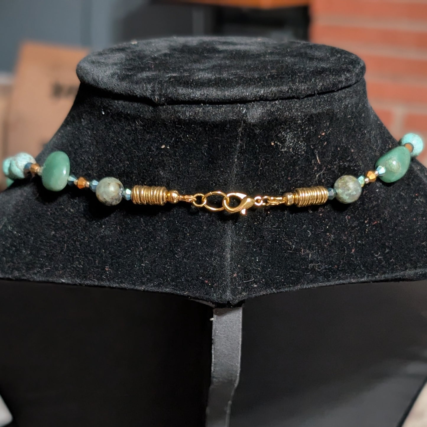 ✨Glimmerhoard✨| Green Aventurine & African Turquoise Fae Dragon Treasure Necklace