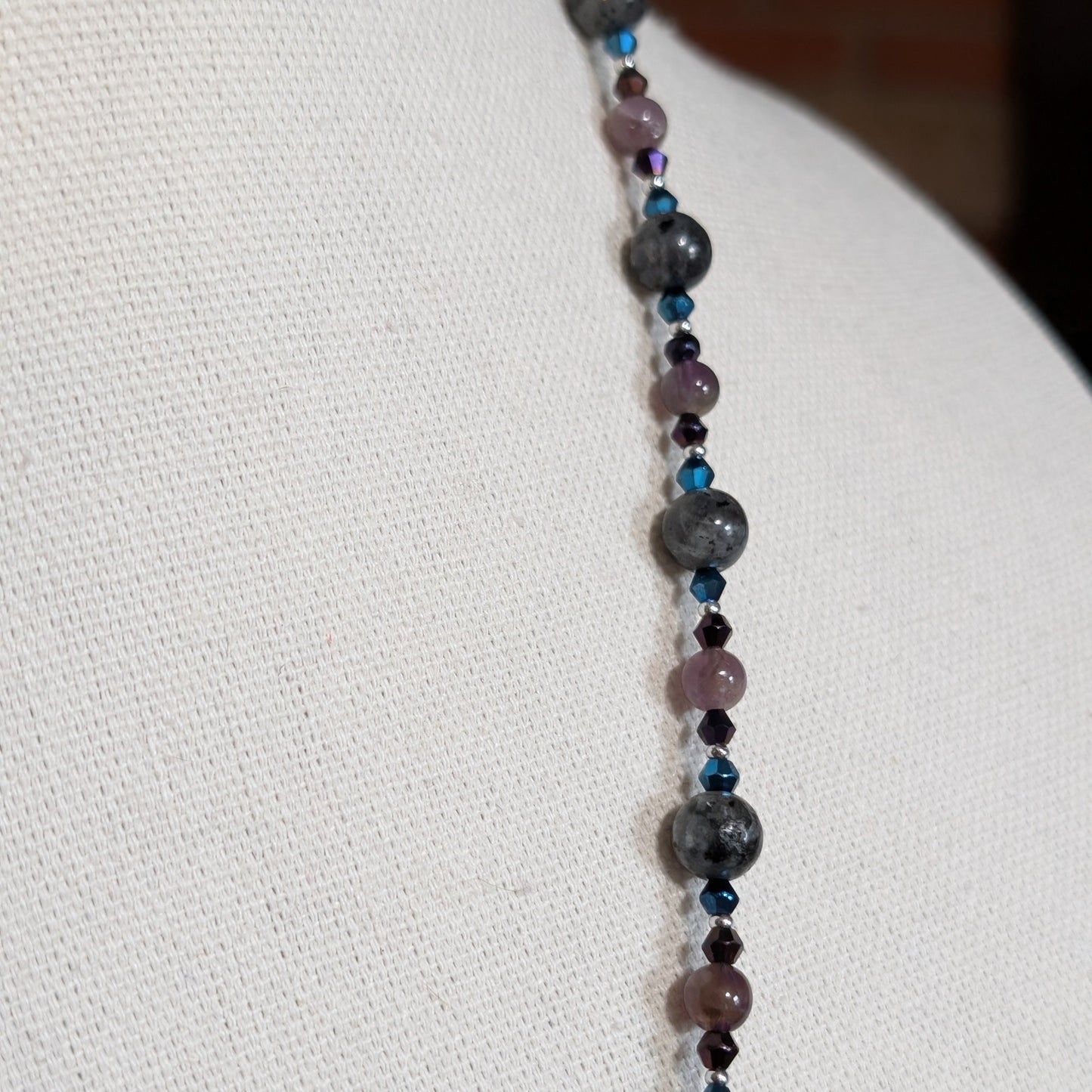 ✨Moonshadow Hex✨| Labradorite & Amethyst Necklace with Witch Pendant