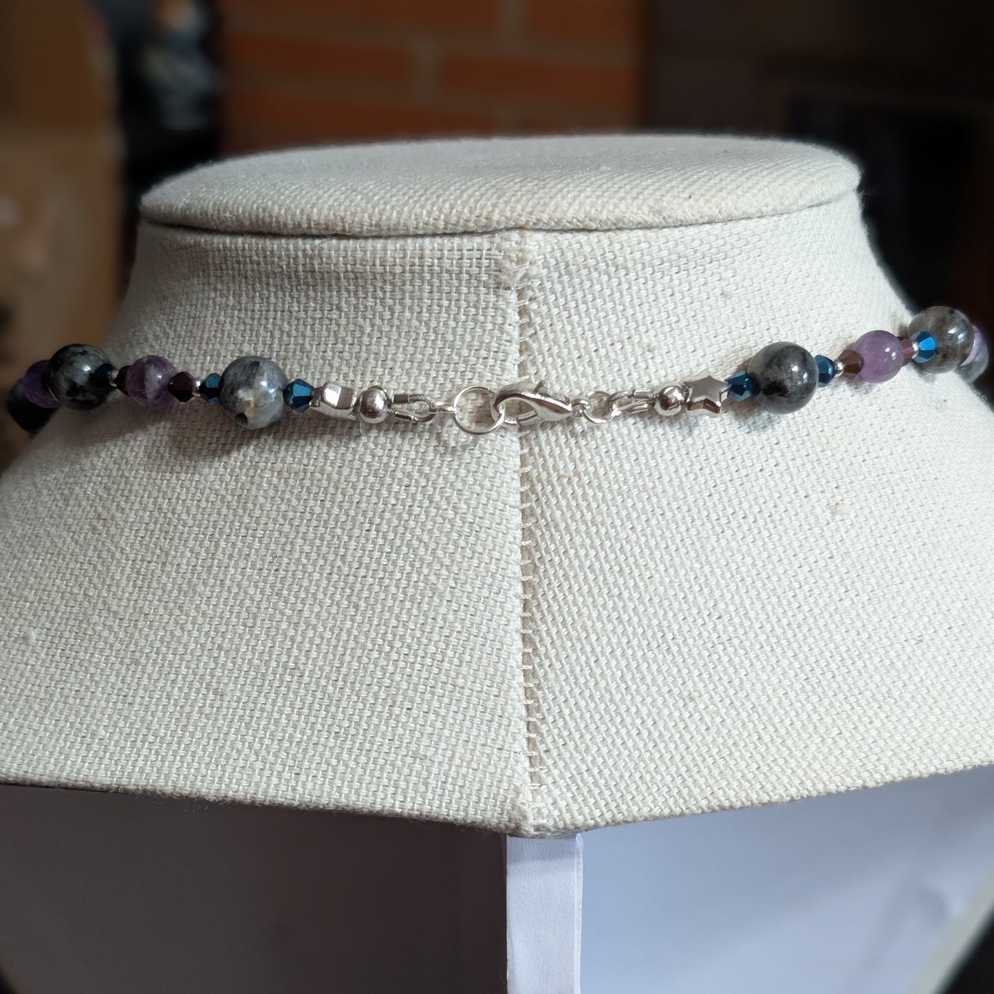 ✨Moonshadow Hex✨| Labradorite & Amethyst Necklace with Witch Pendant