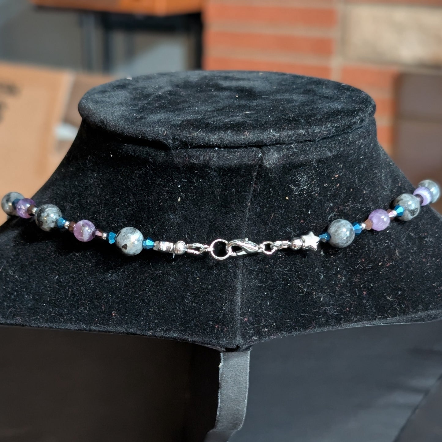 ✨Moonshadow Hex✨| Labradorite & Amethyst Necklace with Witch Pendant