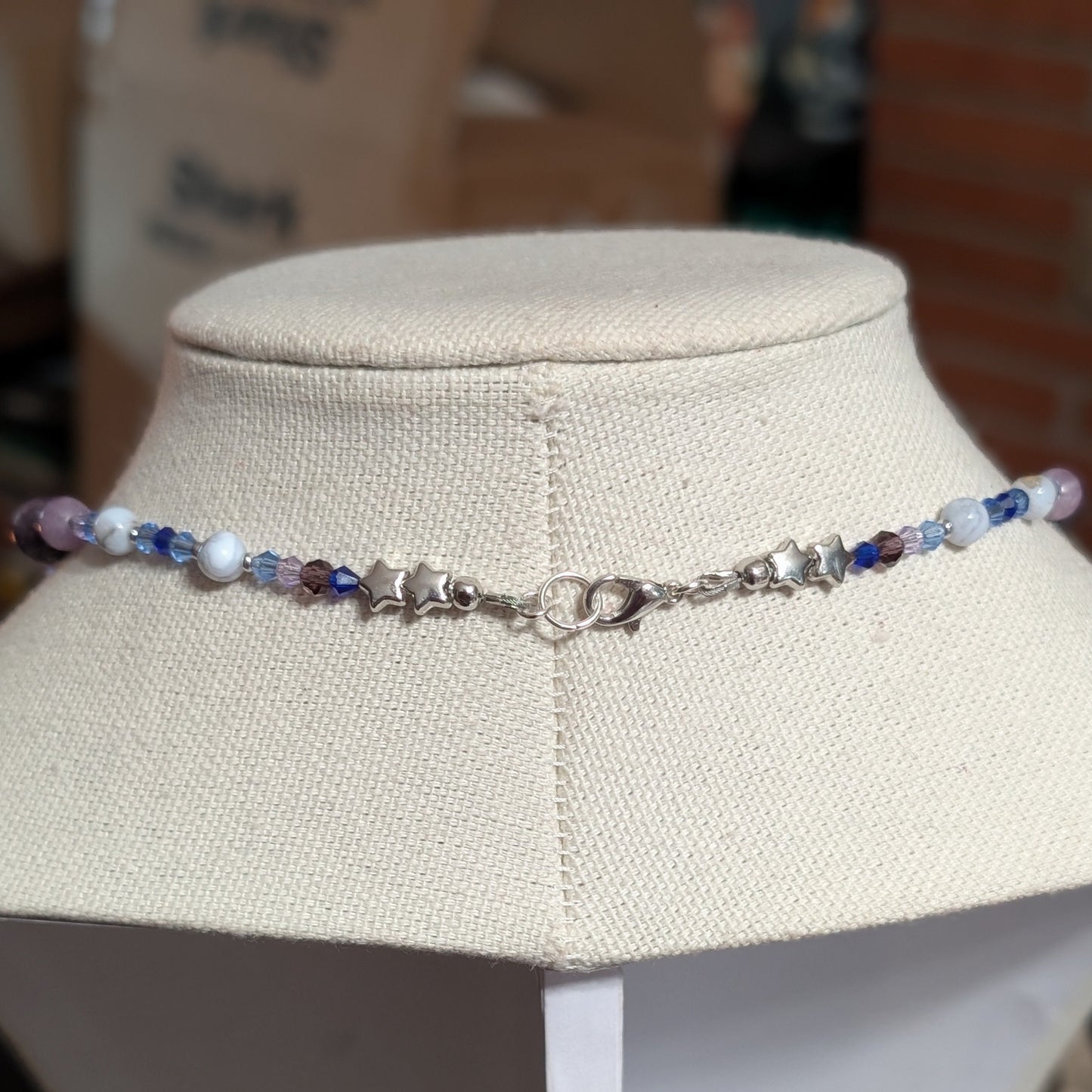 ✨Lunarae✨| Blue Lace Agate, Lepidolite, & Charoite Fairy Moon Necklace