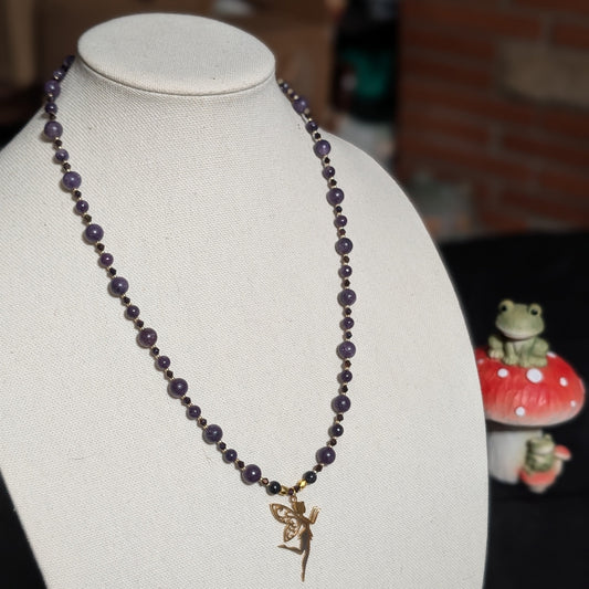 ✨Gildigrape Regent✨| Charoite Fairy Necklace With Gold Accents