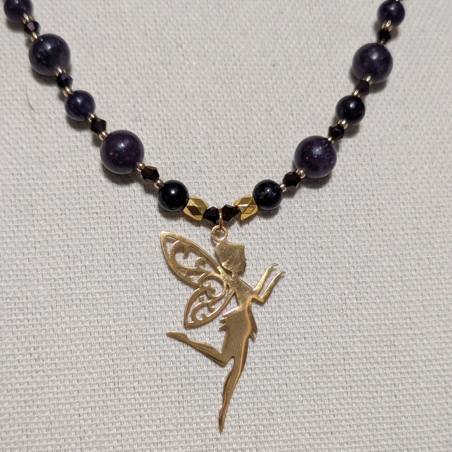 ✨Gildigrape Regent✨| Charoite Fairy Necklace With Gold Accents