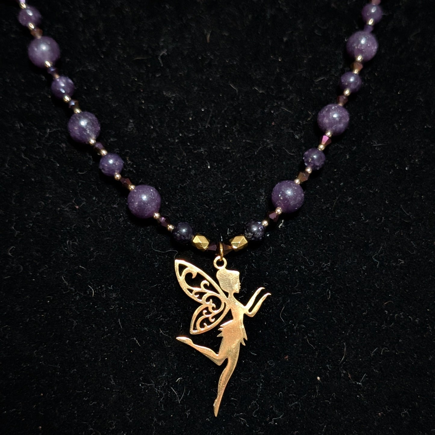 ✨Gildigrape Regent✨| Charoite Fairy Necklace With Gold Accents