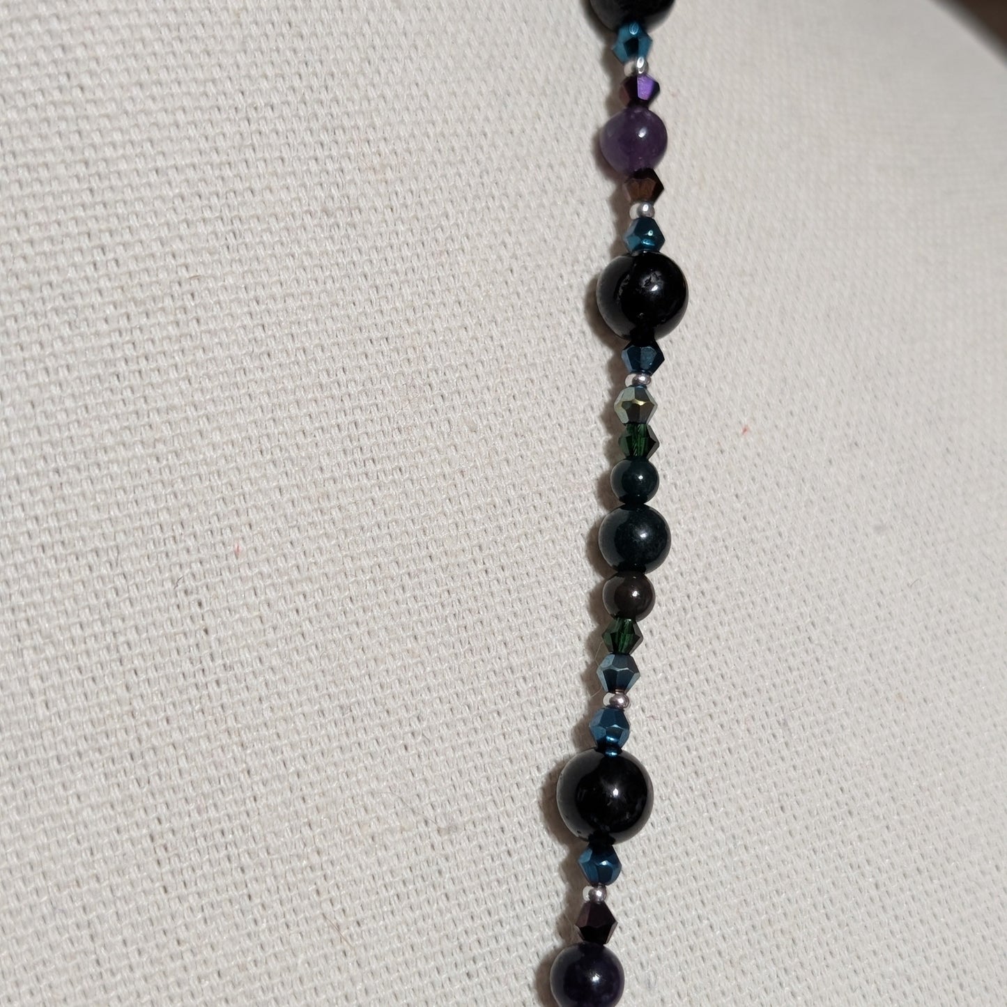 ✨Midnight Reliquary✨| Charoite, Agate, Bloodstone & Tourmaline Medallion Necklace