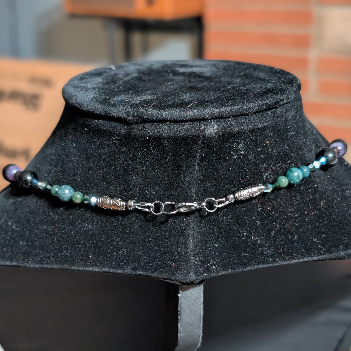 ✨Midnight Reliquary✨| Charoite, Agate, Bloodstone & Tourmaline Medallion Necklace