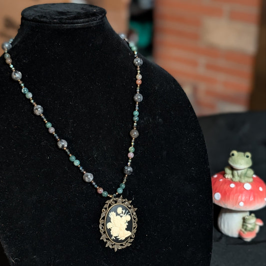 ✨Faerylace Reverie✨| Larkavite, Agate & Bronze Fairy Cameo