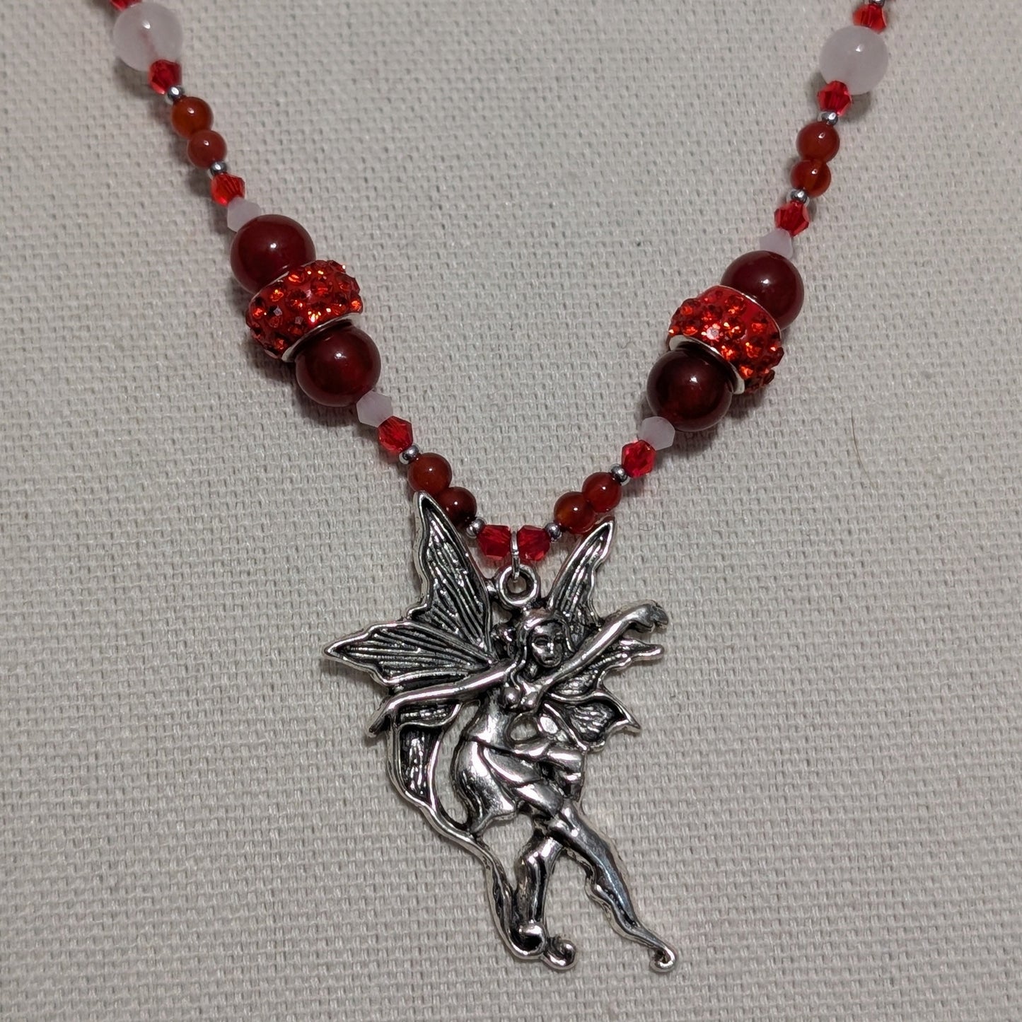 ✨Cinderdancer✨| Carnelian & Snow Quartz Fairy Necklace