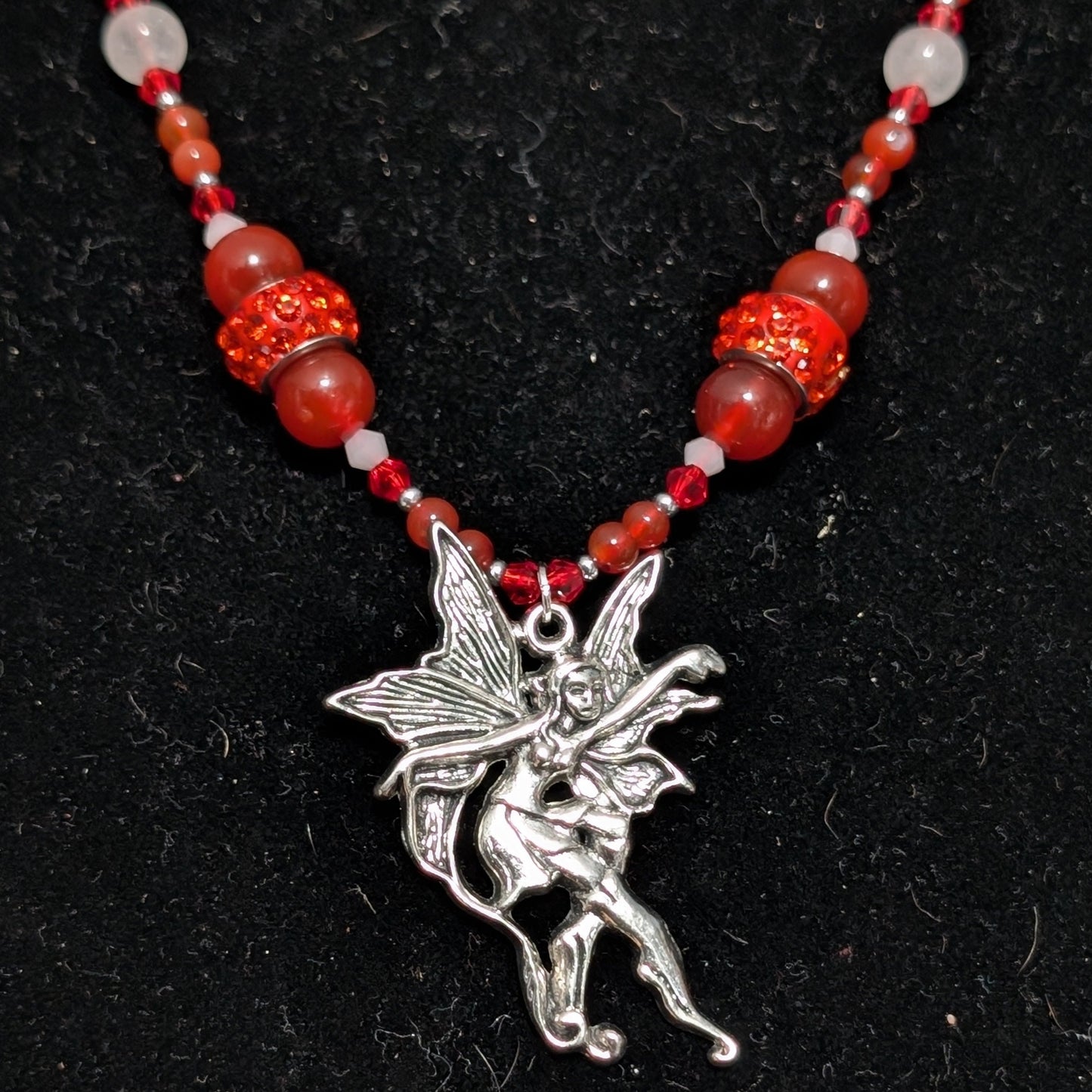 ✨Cinderdancer✨| Carnelian & Snow Quartz Fairy Necklace