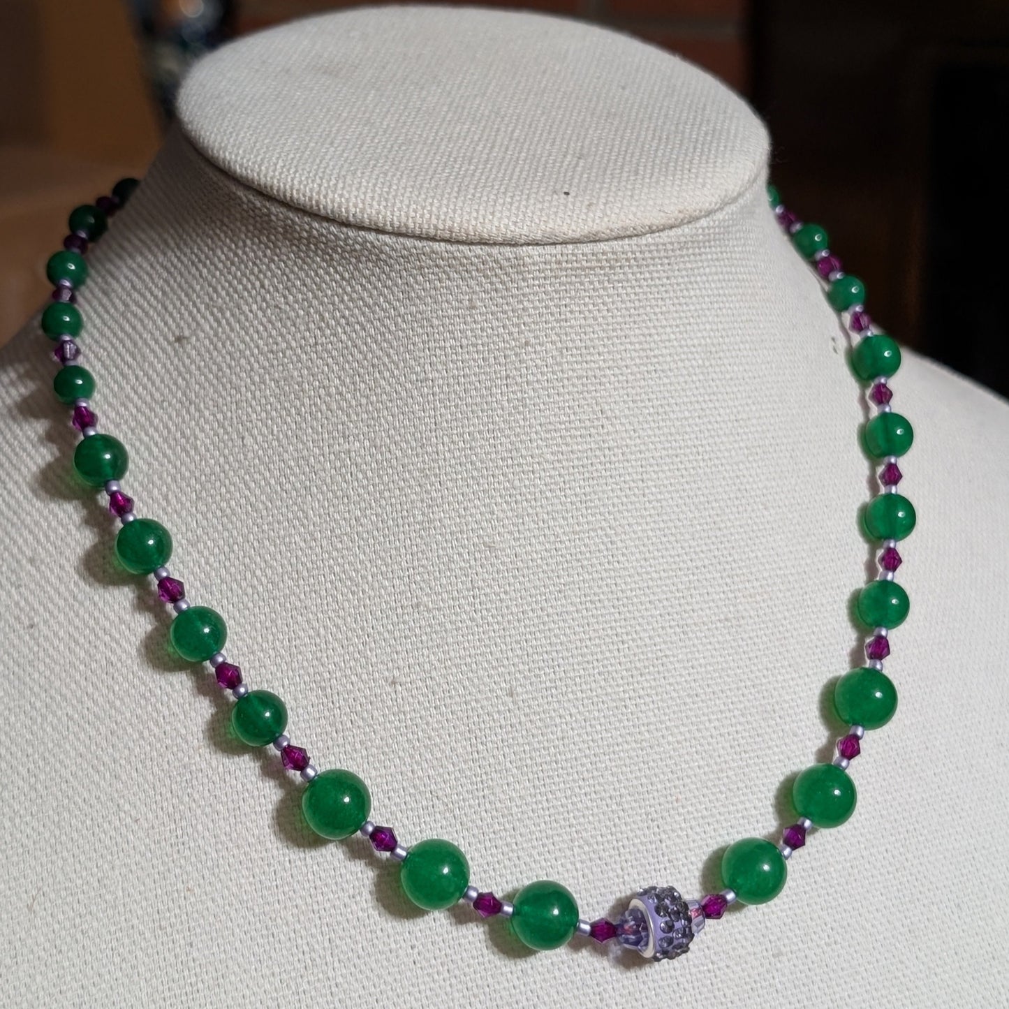 ✨Sugardrop Court✨| Green Jade Necklace with Purple Accents