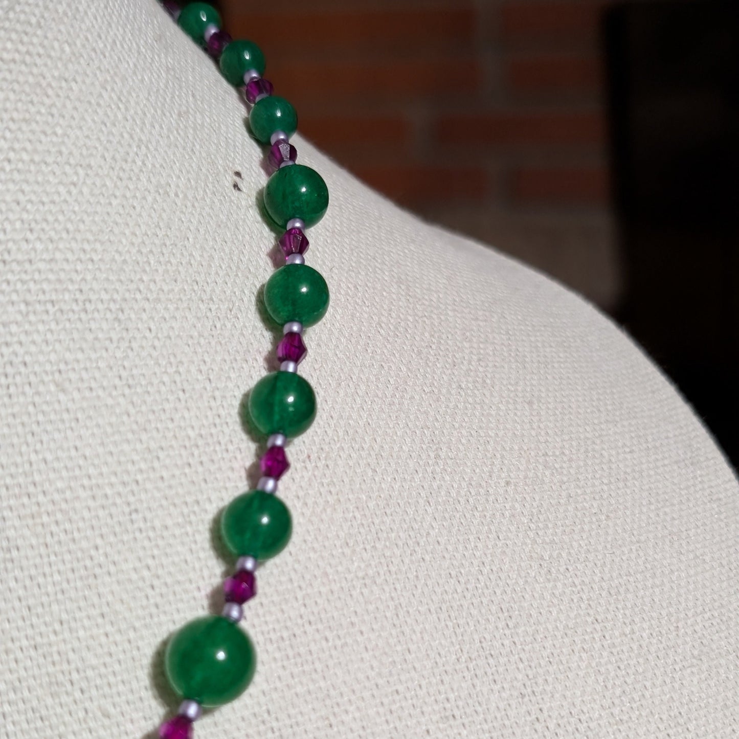 ✨Sugardrop Court✨| Green Jade Necklace with Purple Accents