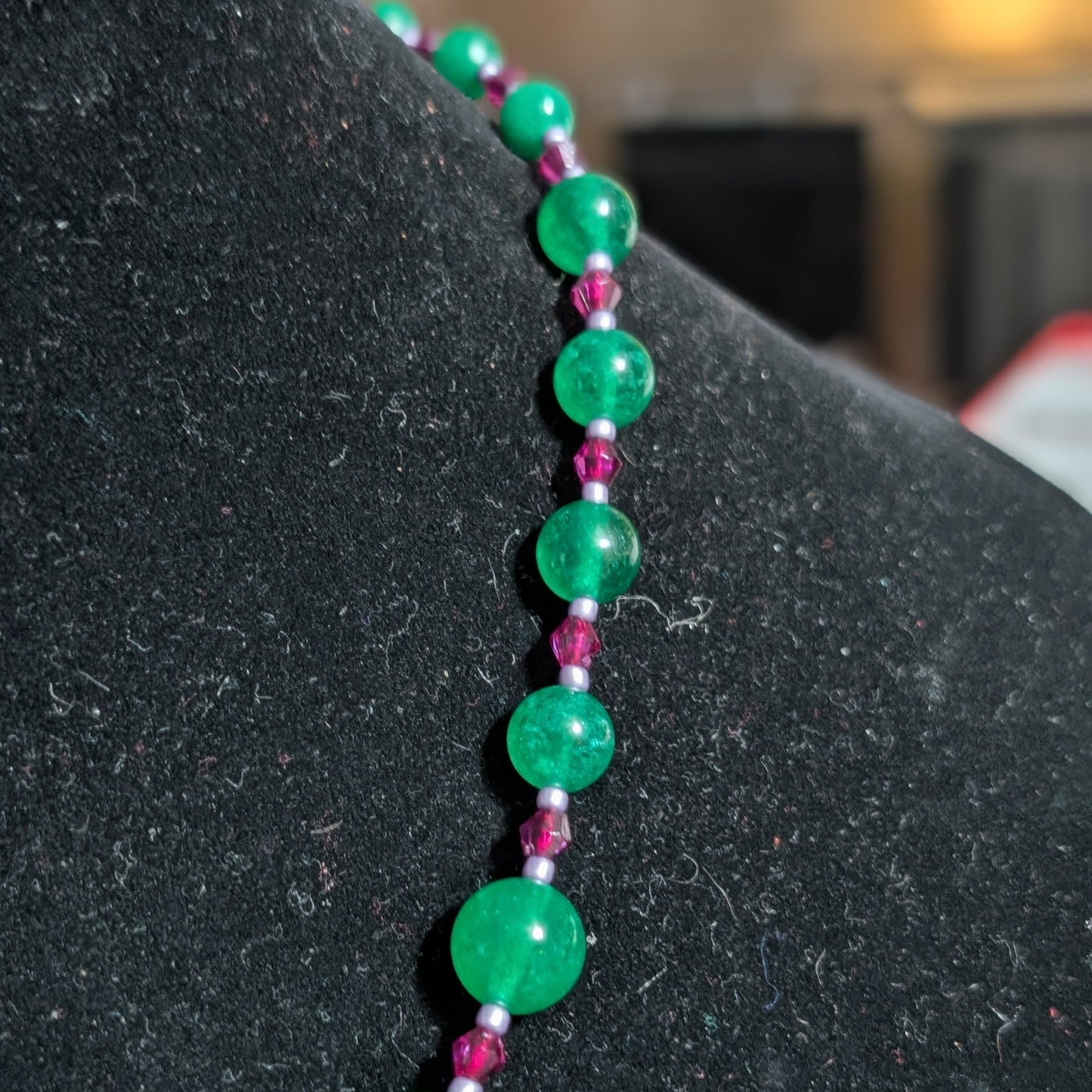 ✨Sugardrop Court✨| Green Jade Necklace with Purple Accents