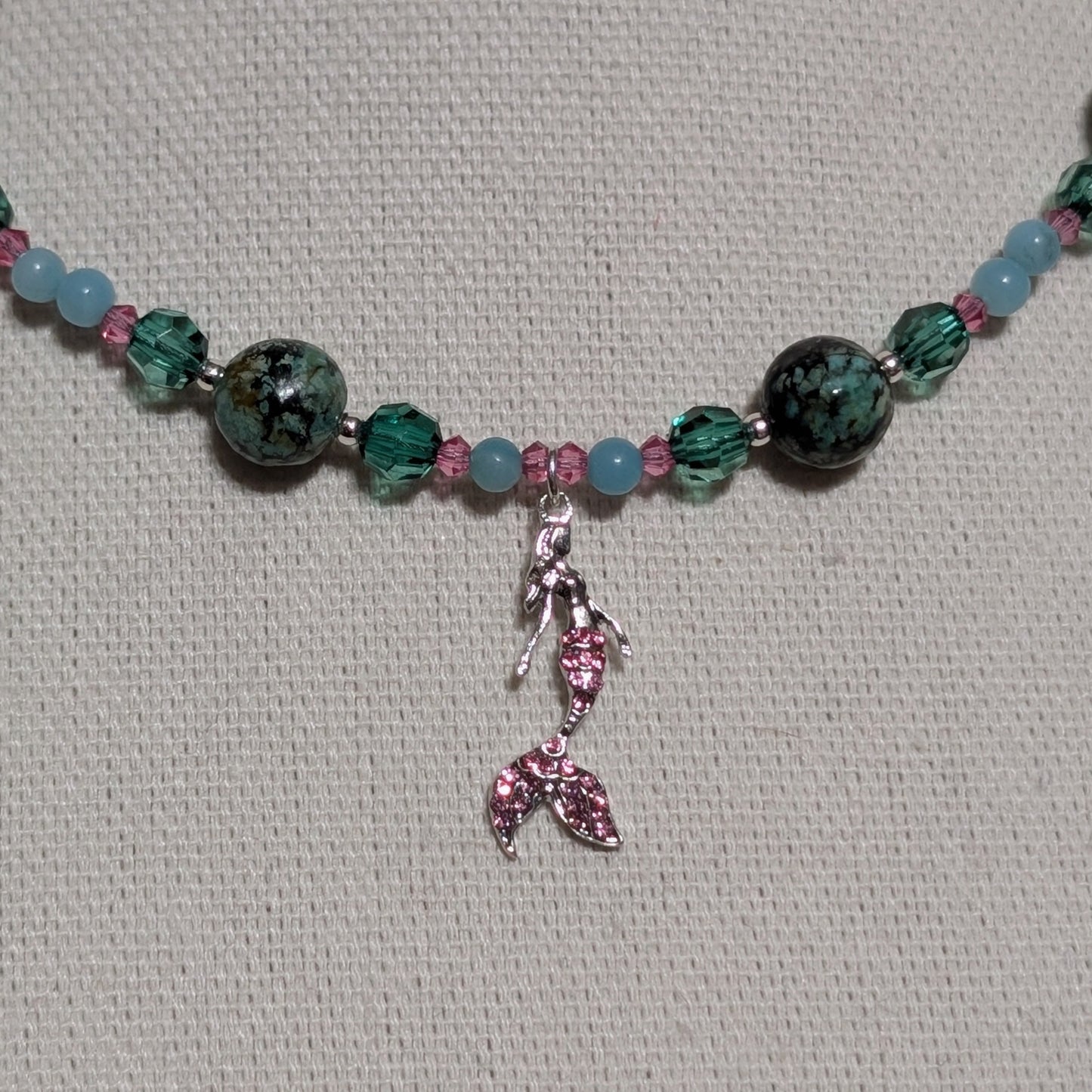 ✨Seaflitter✨| African Turquoise, Amazonite & Crystal Mermaid Necklace
