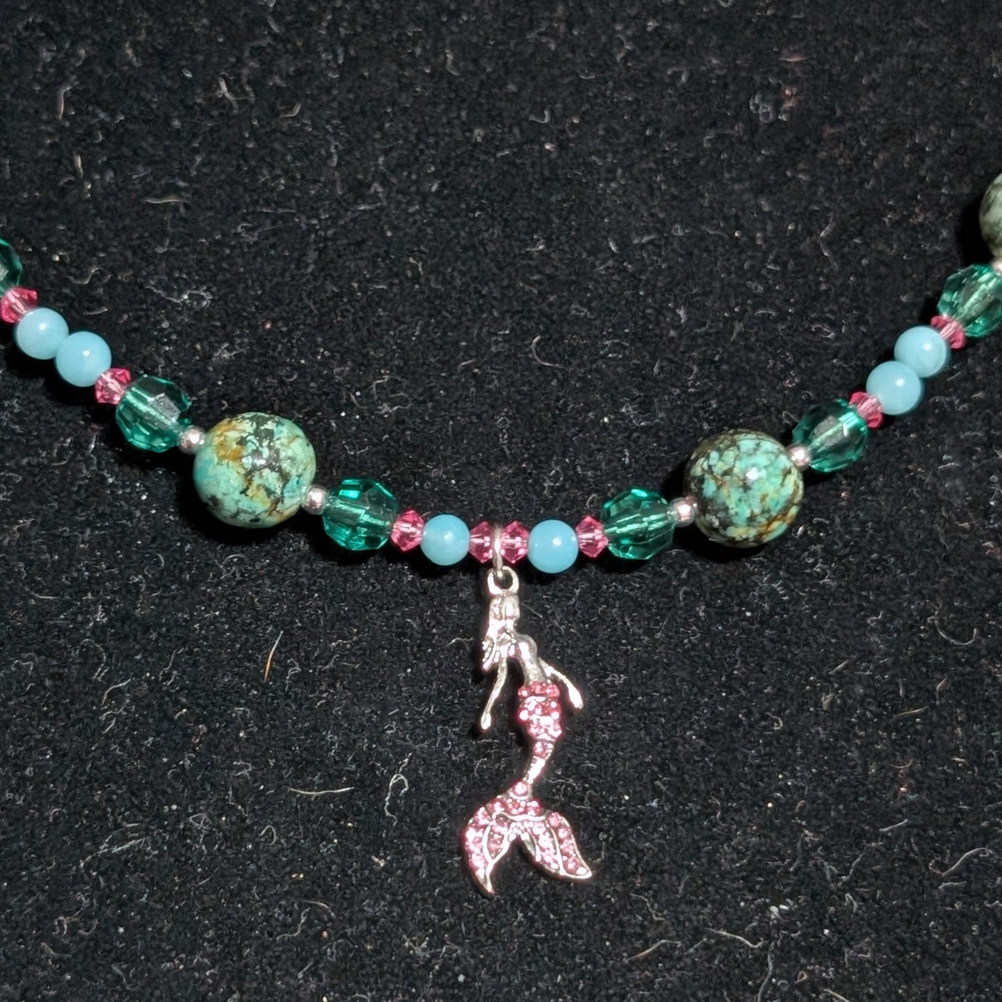 ✨Seaflitter✨| African Turquoise, Amazonite & Crystal Mermaid Necklace