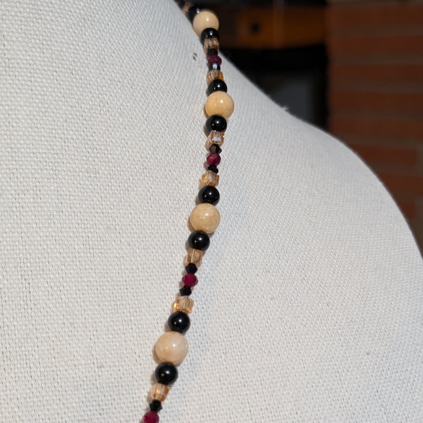 ✨Lady Marrowvale✨| Bone Jasper, Onyx & Crimson Gothic Cameo Necklace