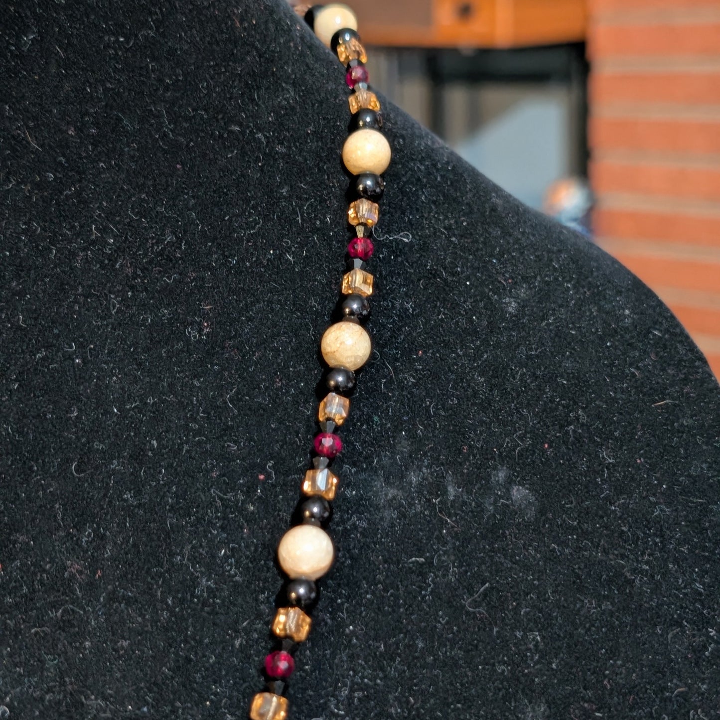 ✨Lady Marrowvale✨| Bone Jasper, Onyx & Crimson Gothic Cameo Necklace