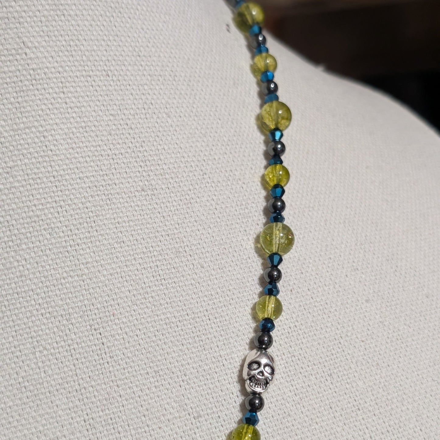 ✨Skeletoxic Waste✨| Poison Green Beaded Skeleton Mermaid Necklace