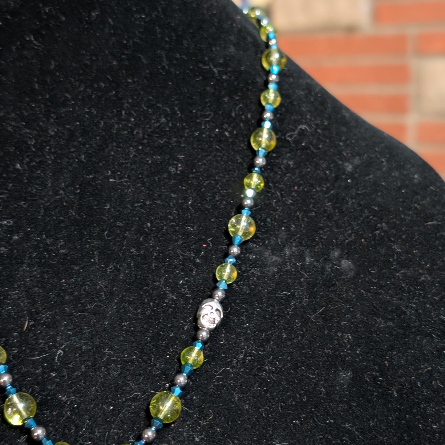 ✨Skeletoxic Waste✨| Poison Green Beaded Skeleton Mermaid Necklace