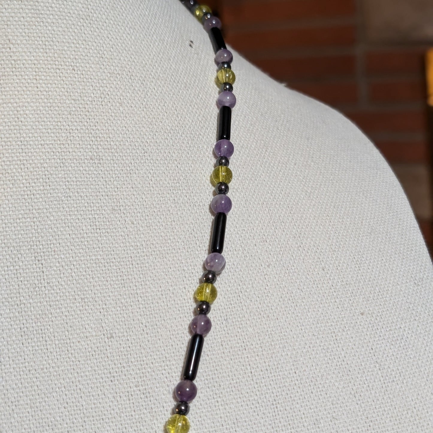 ✨Arachnecro✨| Obsidian, Amethyst & Hematite Necklace with Skeletal Spider Pendant