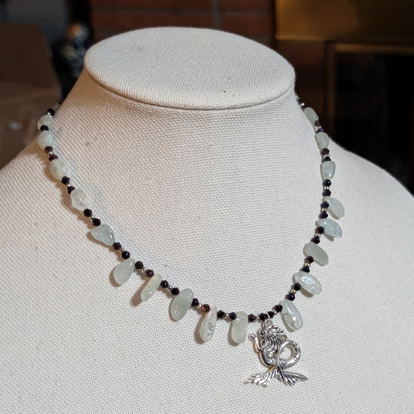 ✨Krakenne✨| Aquamarine Necklace with Mermaid Pendant