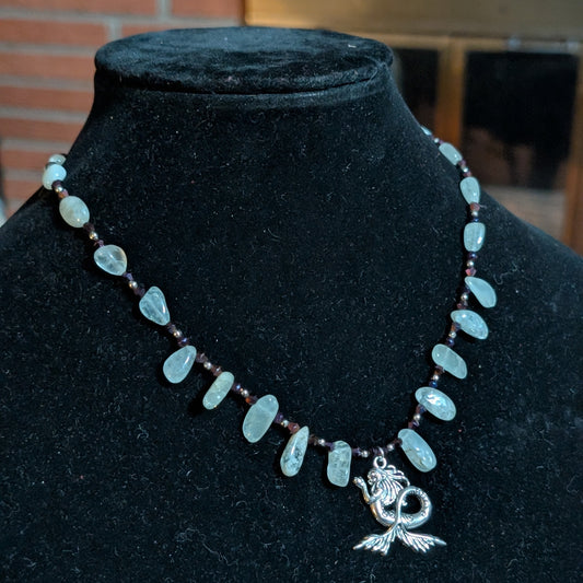 ✨Krakenne✨| Aquamarine Necklace with Mermaid Pendant