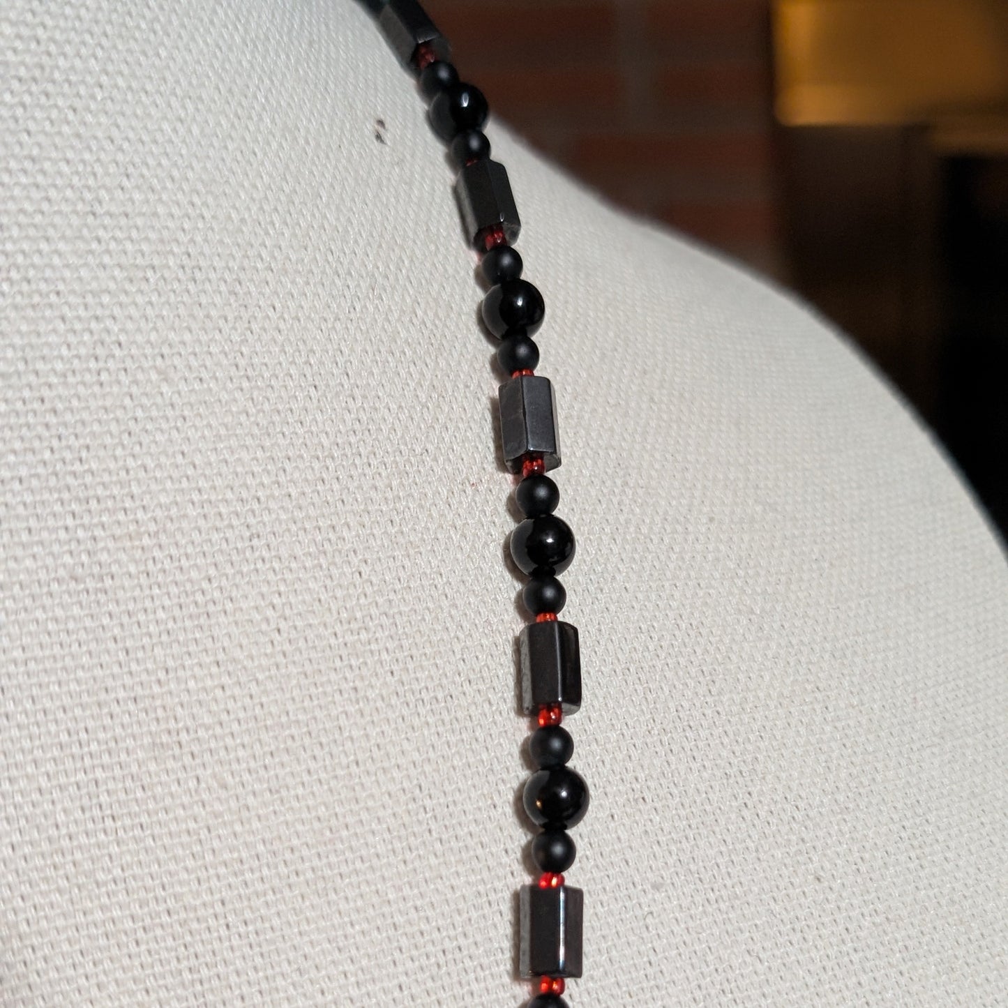 ✨Sangrim✨| Hematite & Onyx Skeleton Pendant Necklace